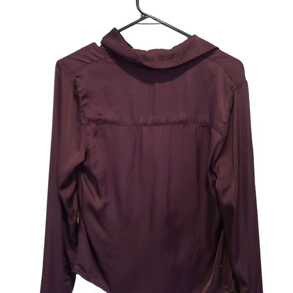 DEAR JHON SAYLOR GATHERED FRONT SHIRT CHERRY MARMALADE WOMENS LONG SELEEVE SZ M - Picture 5 of 9